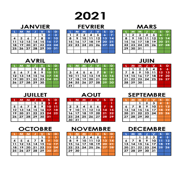 Calendrier 2020/2021 et 2021/2022